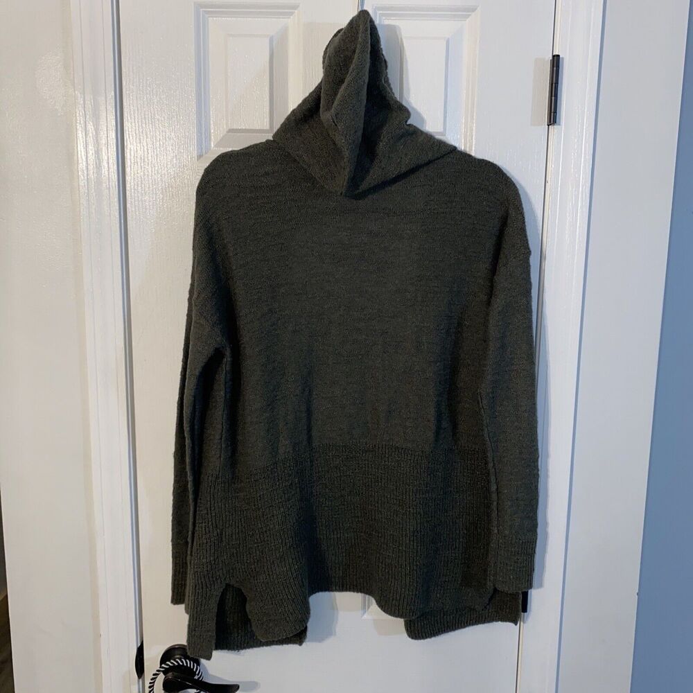 American Eagle Sweater Womens Small Green Open Front Hoodie Cardigan Oversized - Picture 4 of 4
